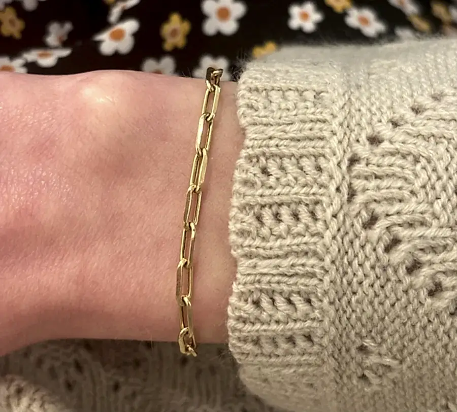 10K Gold Paper Clip Bracelet - Kingdom Jewelry