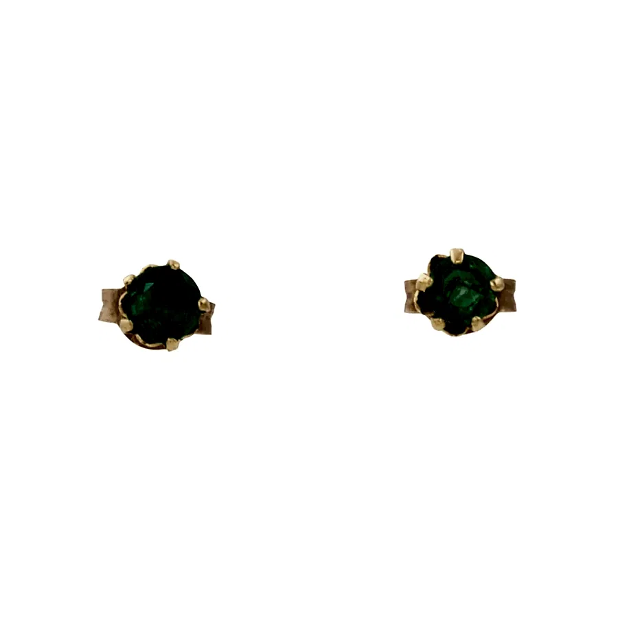 10k Gold Petite Emerald Stud Earrings - Kingdom Jewelry