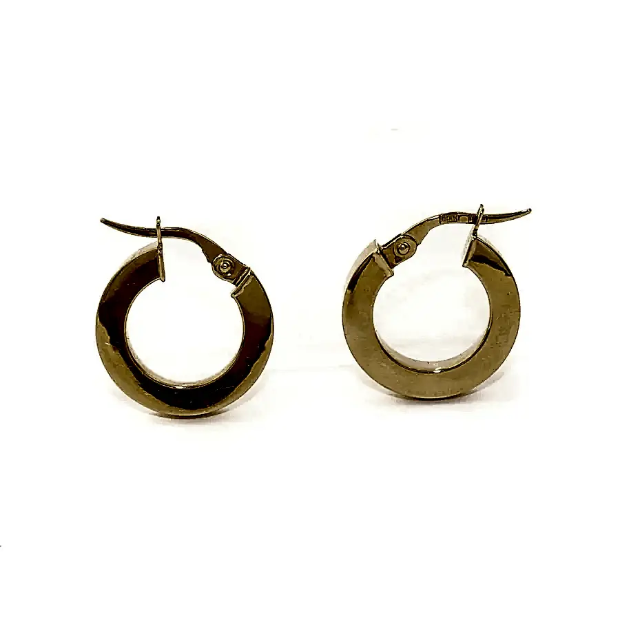 10k Gold x 3mm Flat Tube Hoops - Kingdom Jewelry