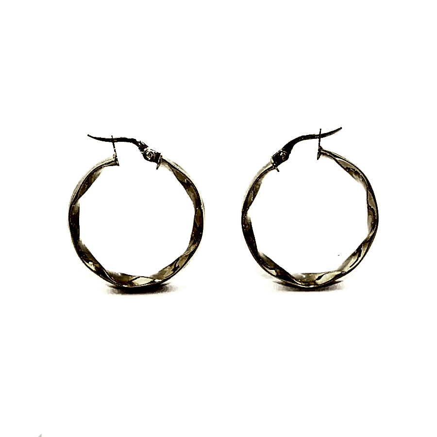 10k Gold x 5mm Melted Design Hoop Earrings - Kingdom Jewelry