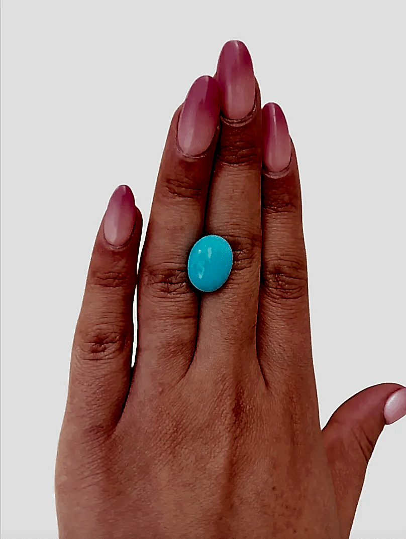 11.45ct Persian Robins Egg Blue Natural Turquoise - Kingdom Jewelry