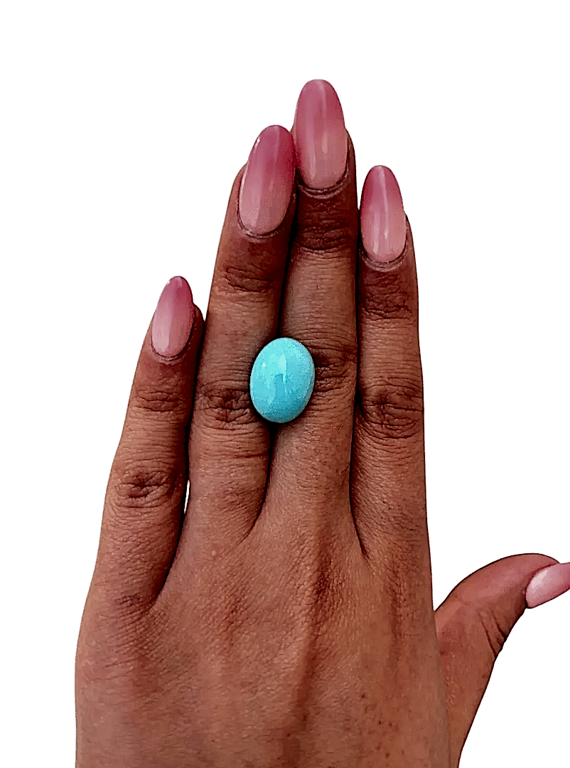 12.65ct Persian Robins Egg Blue Natural Turquoise - Kingdom Jewelry
