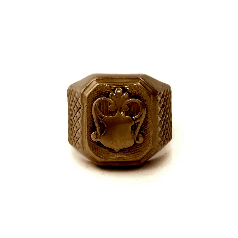 14k Gold x 1970's Russian Soviet Rose Men's Signet - Kingdom Jewelry