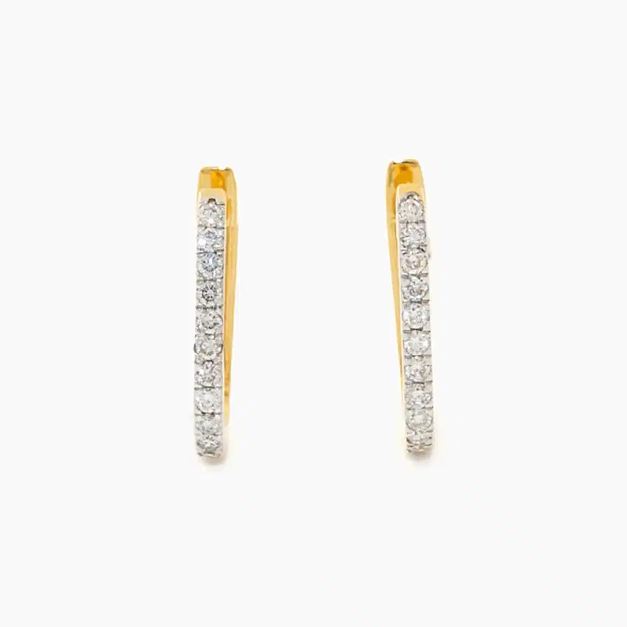 14K Gold x 28ct Pavé Lab Diamond U - Huggie Earrings - Kingdom Jewelry