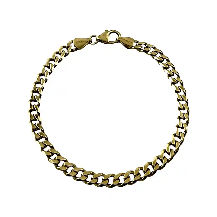 14k Gold x 5mm Curb Chain Bracelet - Kingdom Jewelry