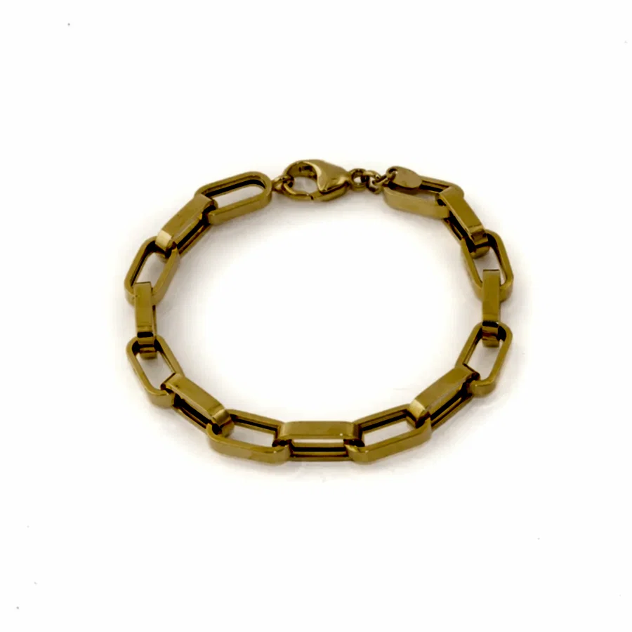 14k Gold x 6mm Chunky Paper Clip Chain Bracelet - Kingdom Jewelry