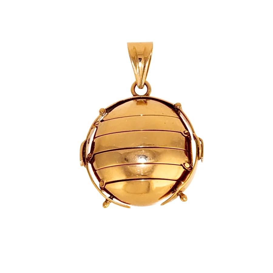 14k Gold x Antique Victorian Folding Ball Family Locket - Kingdom Jewelry