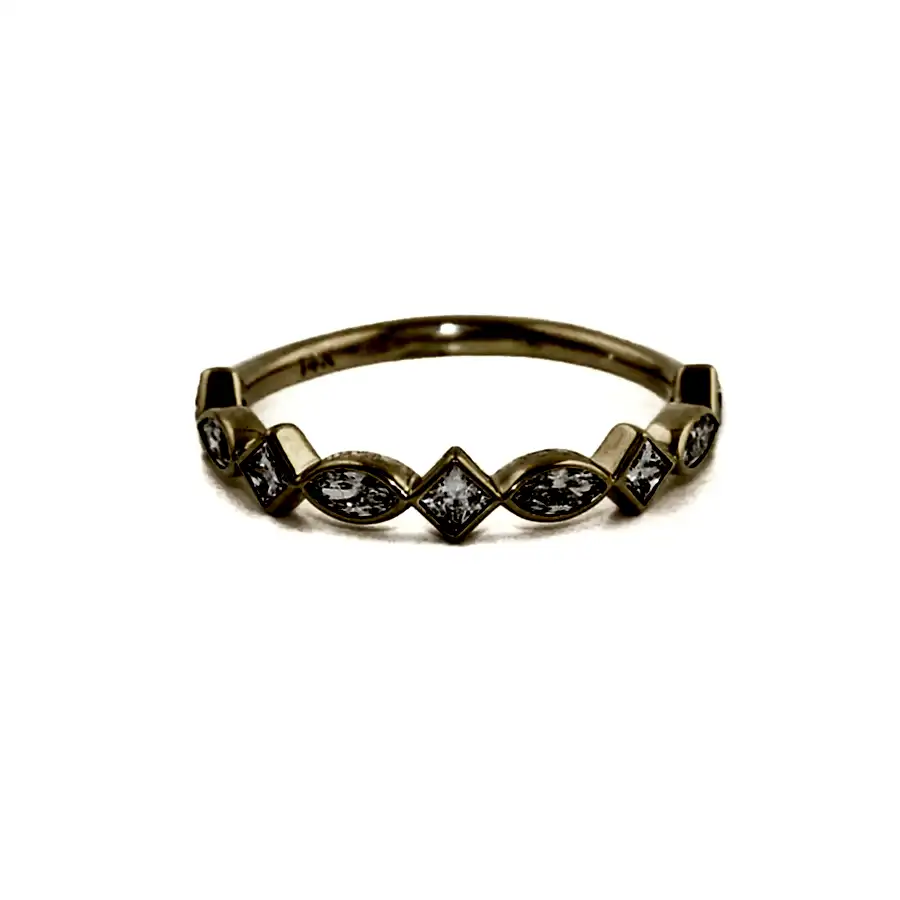 14k Gold x Marquise & Princess - Cut Diamond Ring - Kingdom Jewelry