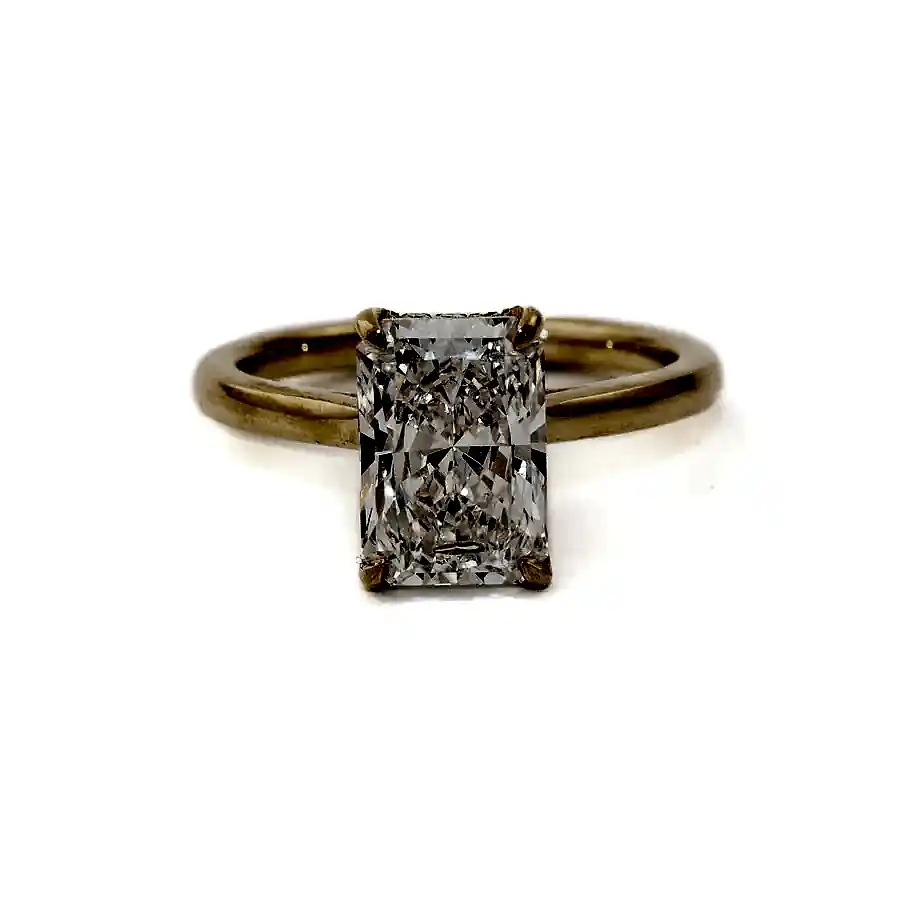 14K Lab Radiant Solitaire Ring - Kingdom Jewelry