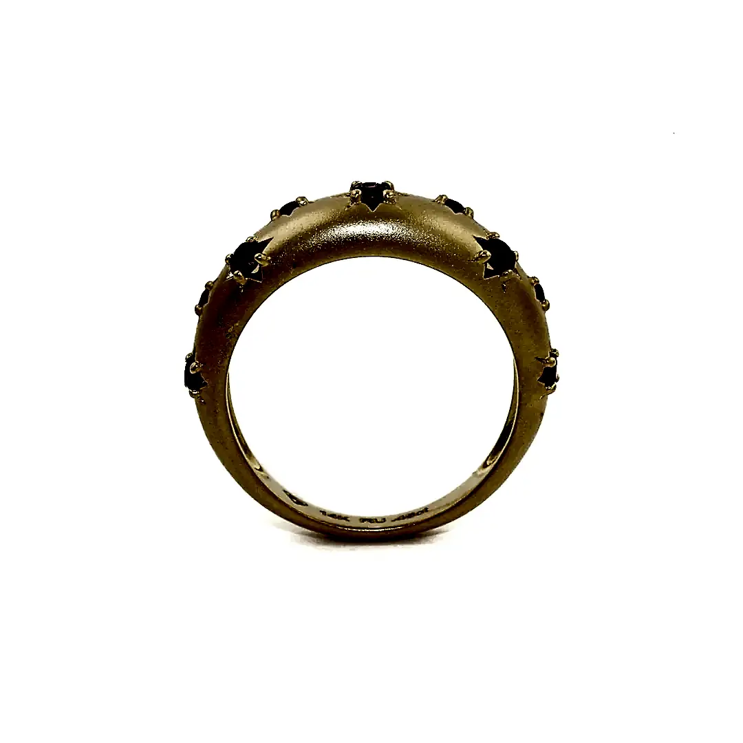 14k Matte Gold x 5mm Red Ruby Star Bombe Band - Kingdom Jewelry