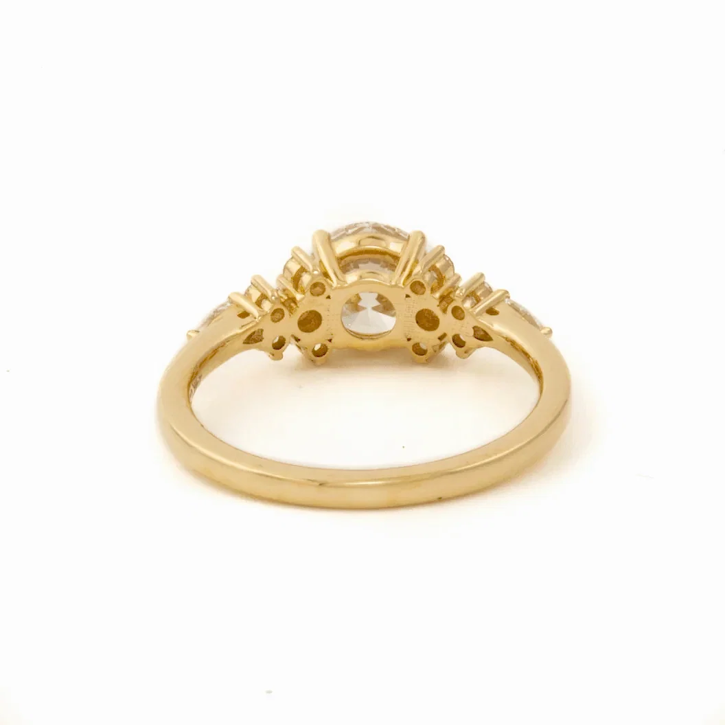 14K Yellow Gold Round lab grown diamond Ring - Kingdom Jewelry