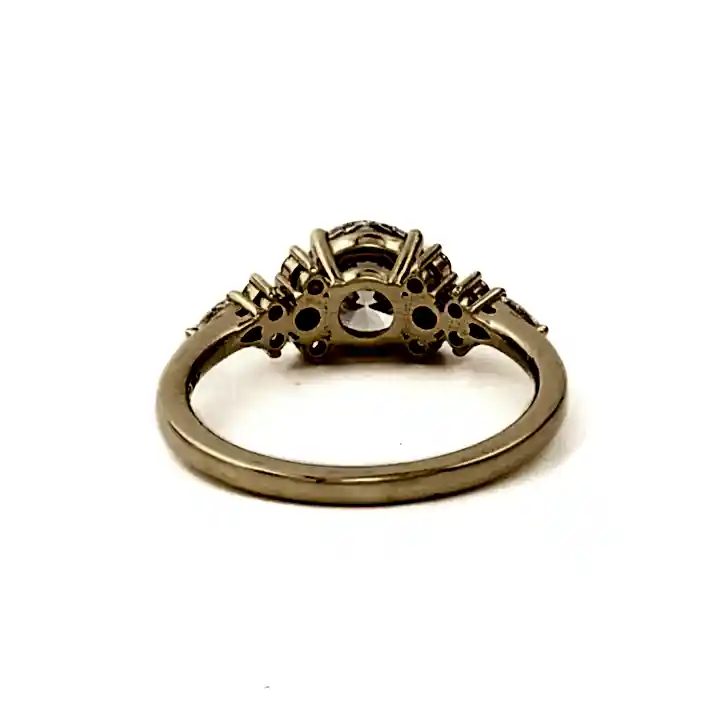 14K Yellow Gold Round lab grown diamond Ring - Kingdom Jewelry