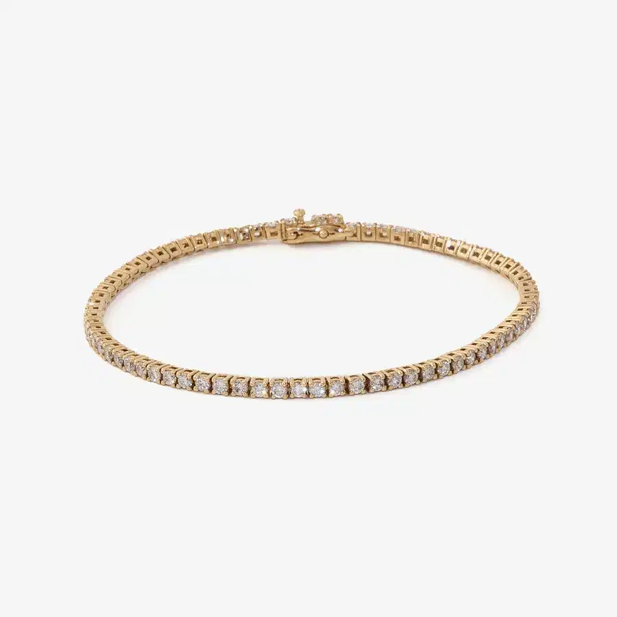 14k Yellow Gold x 2.25ct VS FG Lab Grown Tennis Bracelet - Kingdom Jewelry