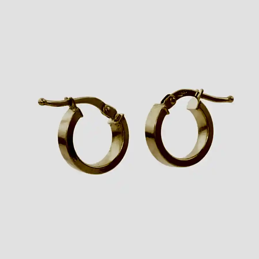 18k Gold x 10mm Square Tube Hoops - Kingdom Jewelry