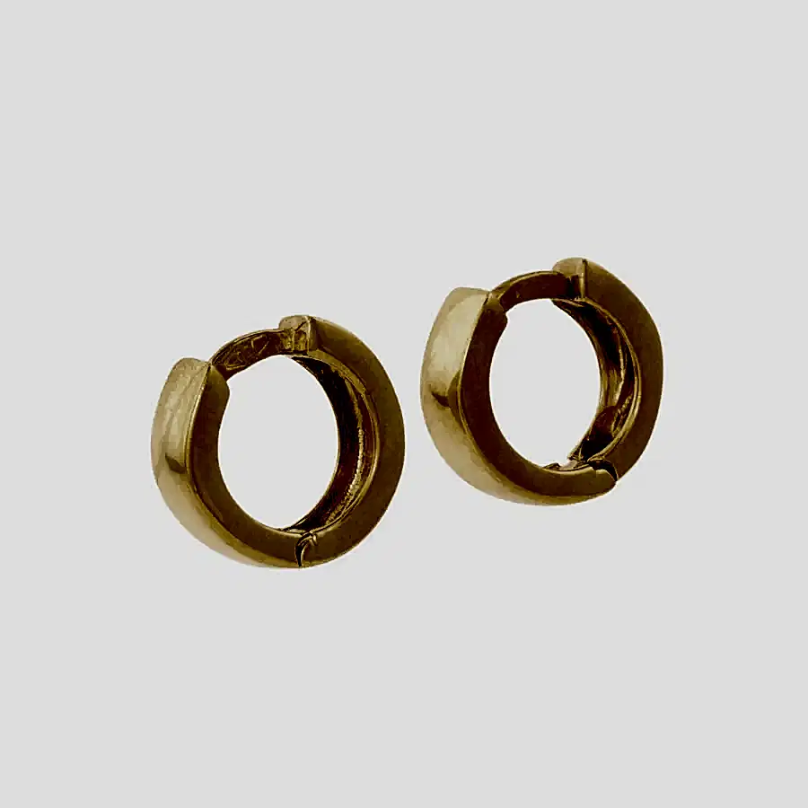 18k Gold x 9mm Square Tube Huggie Hoops - Kingdom Jewelry