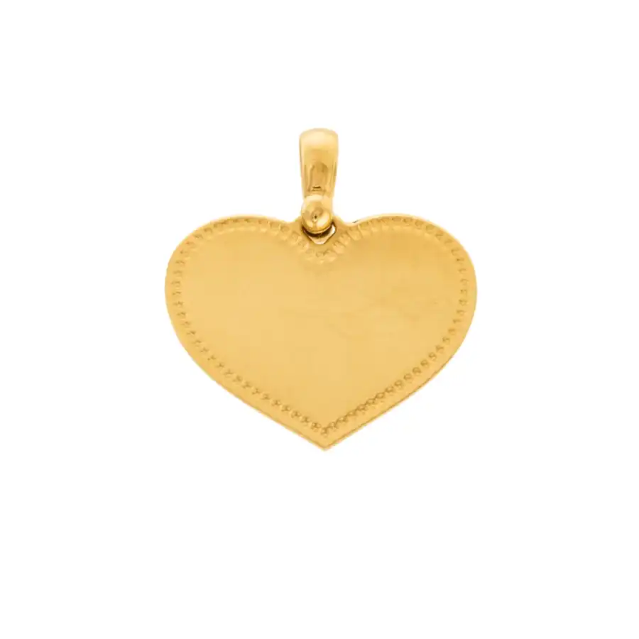 18k Gold x Milgrain Heart - Shape Pendant - Kingdom Jewelry