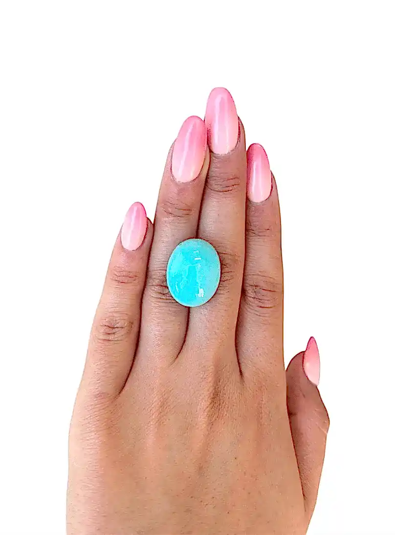 30ct Persian Robins Egg Blue Natural Turquoise - Kingdom Jewelry