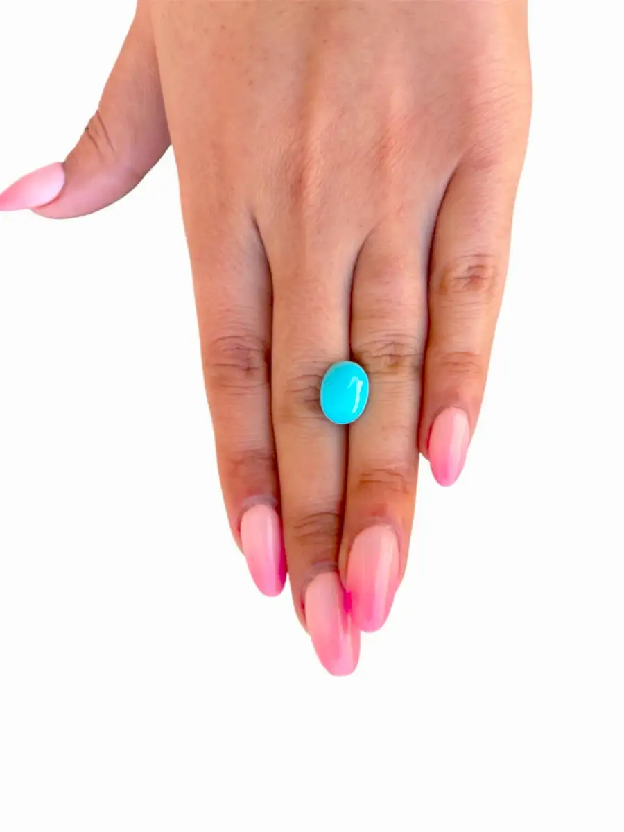 3.90ct Persian Robins Egg Blue Natural Turquoise (2) - Kingdom Jewelry