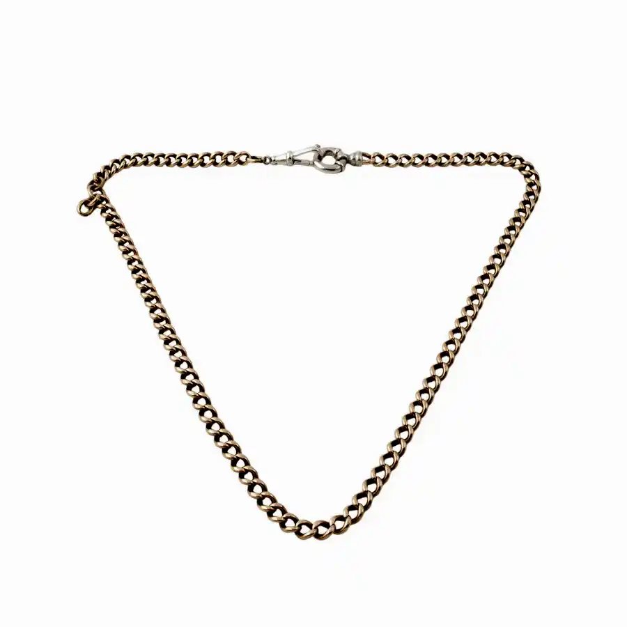 9k Rose Gold & Silver x Vintage 5mm Pocket Watch Chain - Kingdom Jewelry