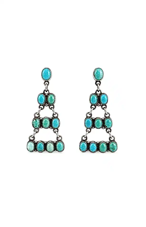 Carico Turquoise Triangular Dangle Earrings - Kingdom Jewelry