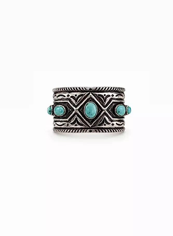 Etched Navajo cuff by Natan - Kingdom Jewelry