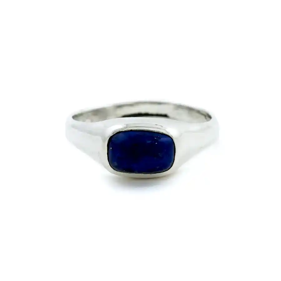 Silver x Domed Lapis Lazuli Signet - Kingdom Jewelry