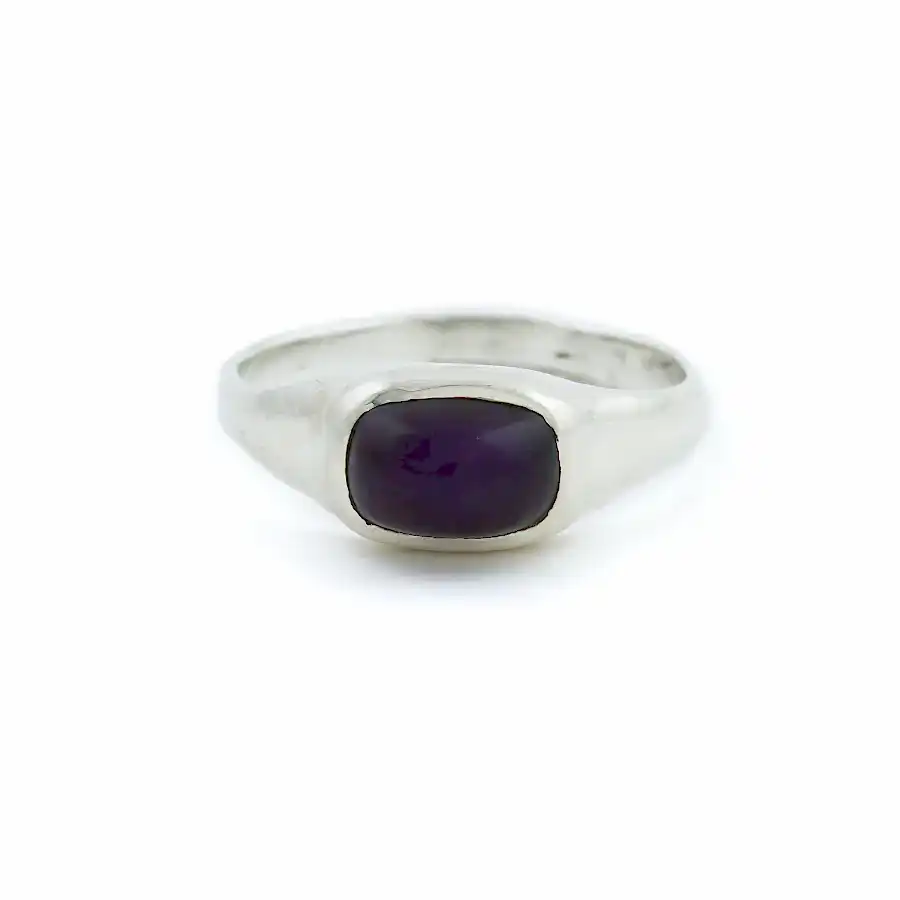 Silver x Domed Sugilite Signet - Kingdom Jewelry