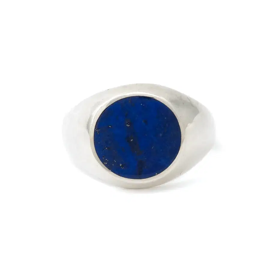 Silver x Midnight Lapis Lazuli Round Inlay Signet - Kingdom Jewelry