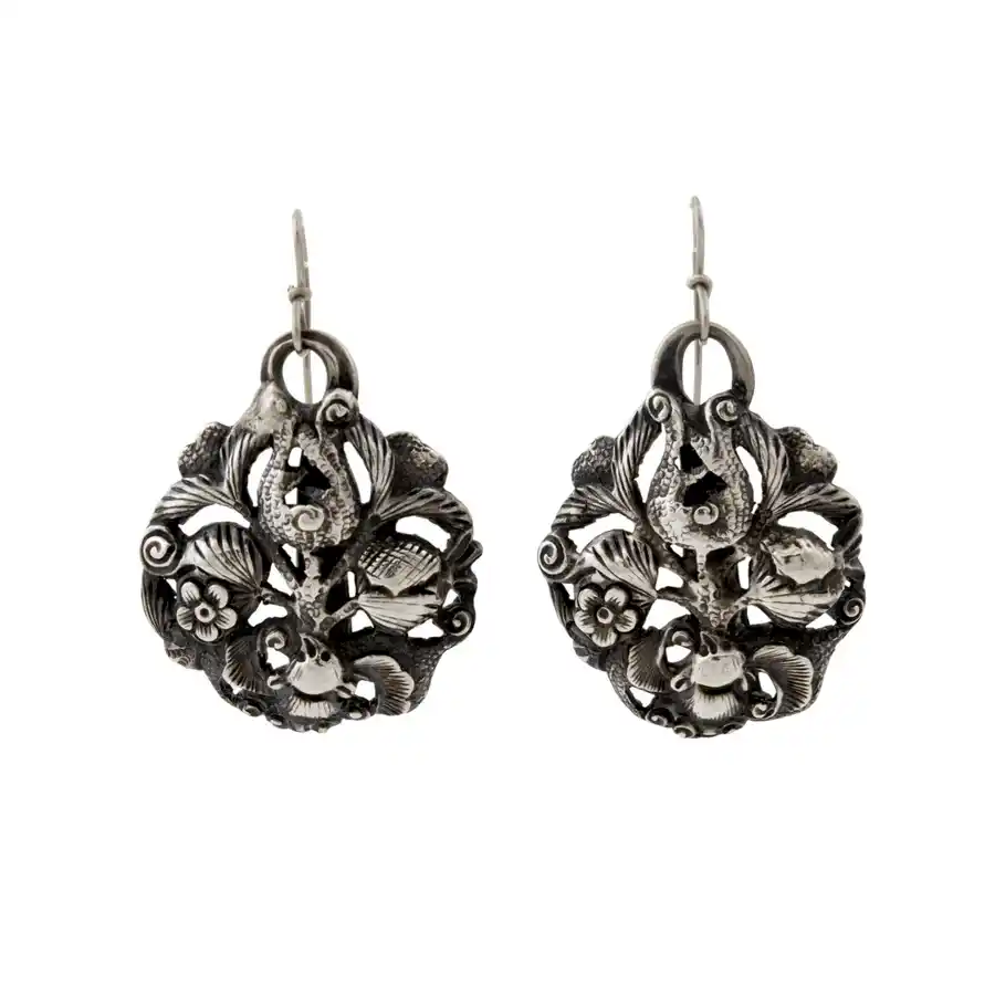 Silver x Vintage Georgian "Earthly Delights" Floral Earrings - Kingdom Jewelry