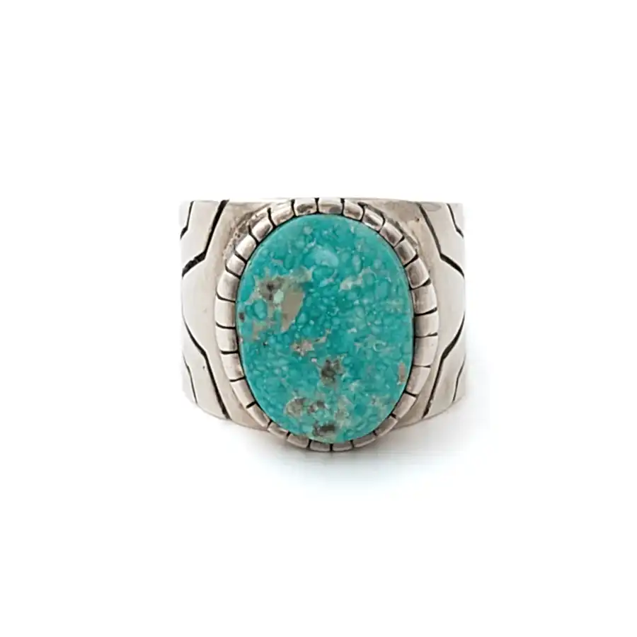 Silver x White Water Turquoise "MK II" Signet - Kingdom Jewelry
