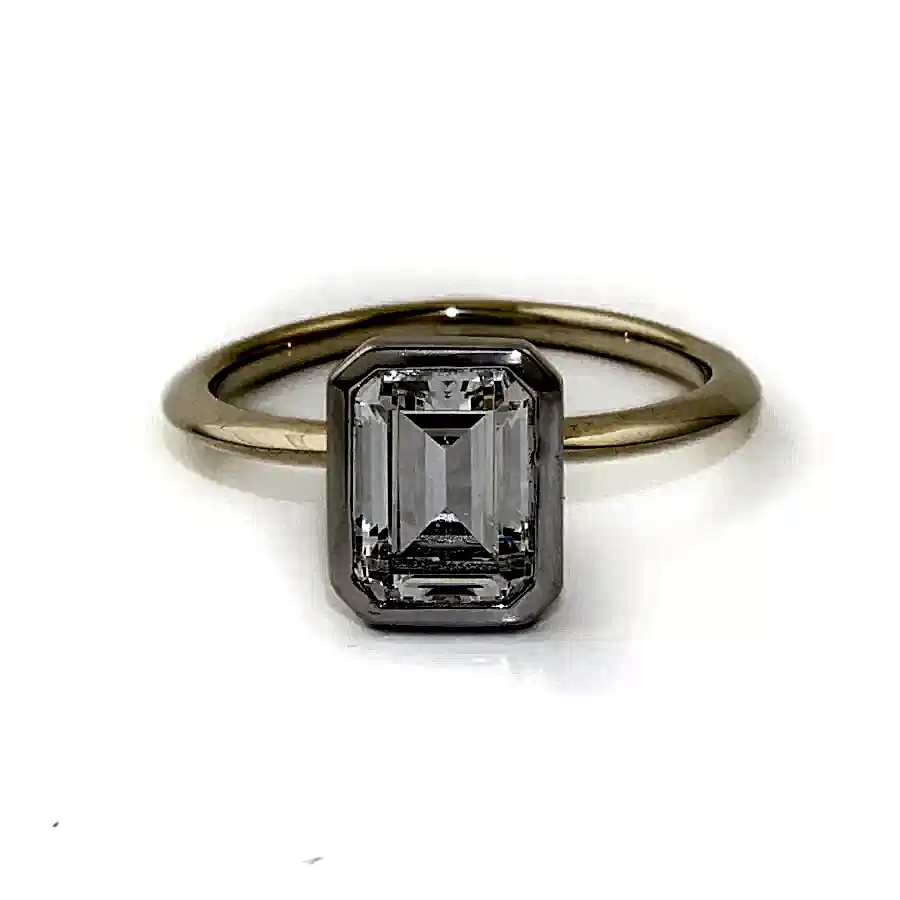 Two - Tone Gold x Emerald Cut Diamond Bespoke Set - Kingdom Jewelry