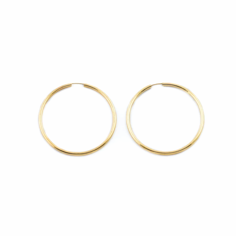 10KT Gold Pipe Hoop - Kingdom Jewelry