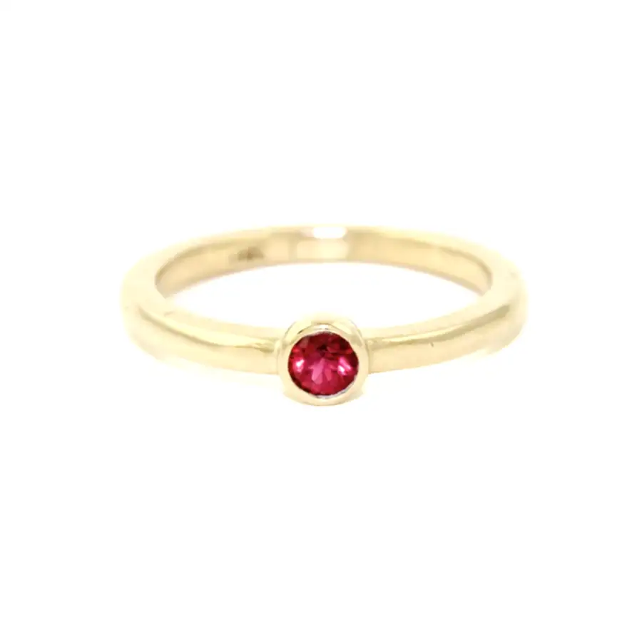 14K Gold Red Ruby Stacking Ring - Kingdom Jewelry