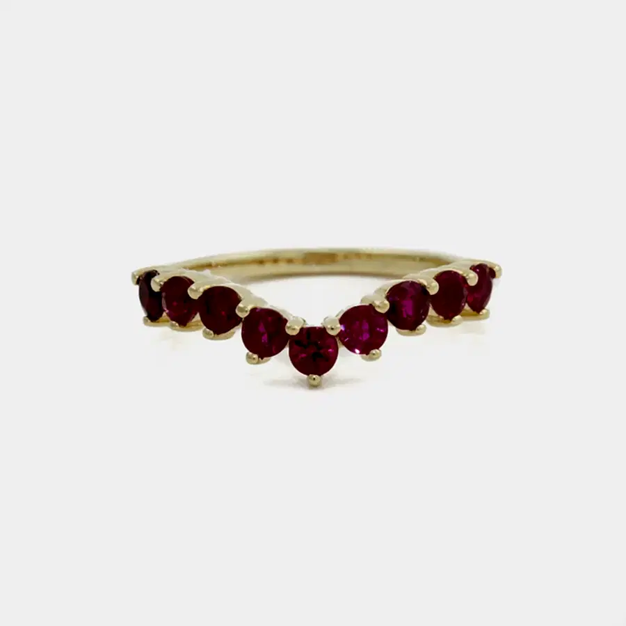 14K Gold Tiara Ruby Ring - Kingdom Jewelry