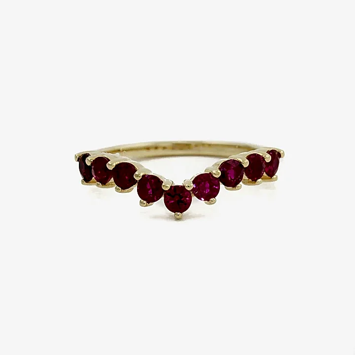 14K Gold Tiara Ruby Ring - Kingdom Jewelry
