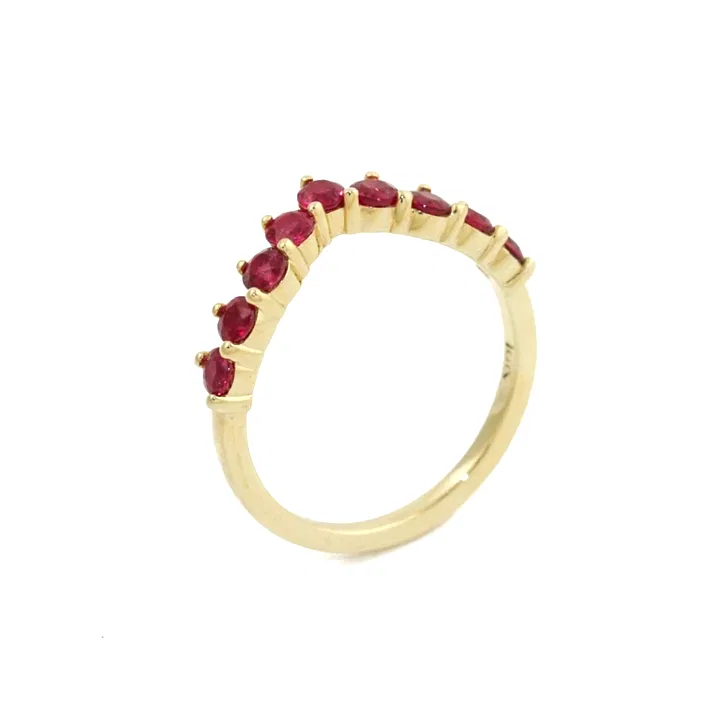 14K Gold Tiara Ruby Ring - Kingdom Jewelry