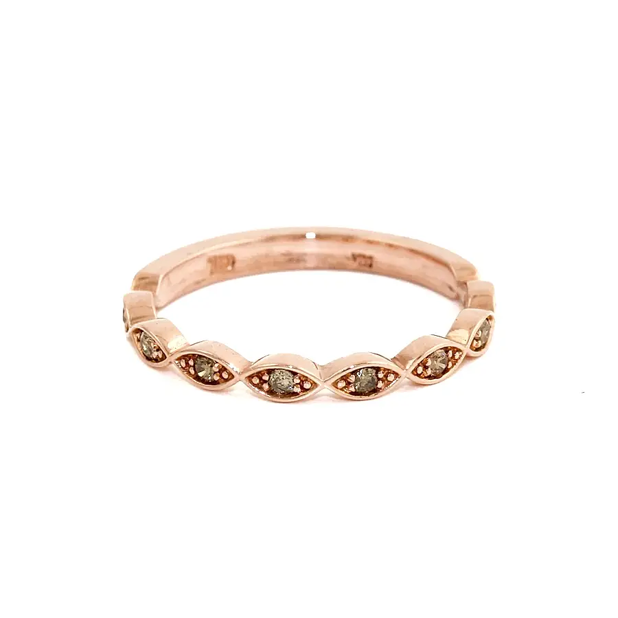 Gorgeous contemporary tiara style ring lined with diamonds that can be stacked with an engagement ring creating a wedding suite, or stacked up and added to your collection!