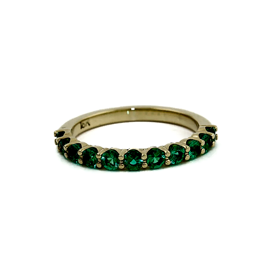 18K Gold x Emerald Half Eternity Band - Kingdom Jewelry