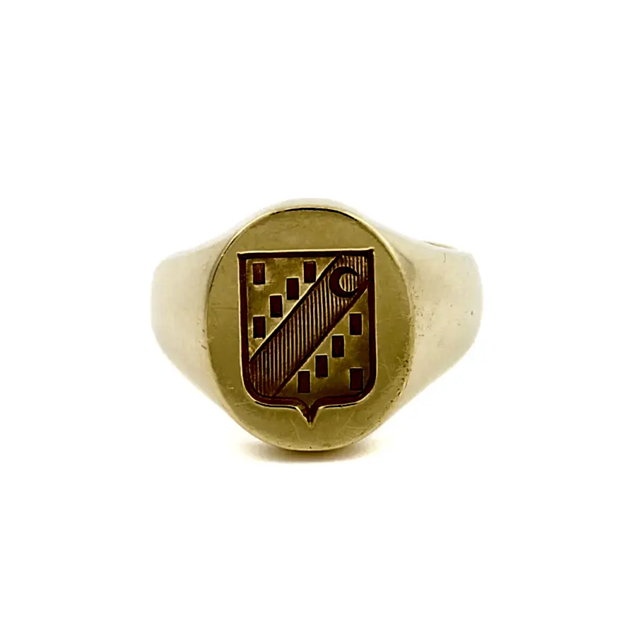 1910's French "Moon Crest" Signet - Kingdom Jewelry