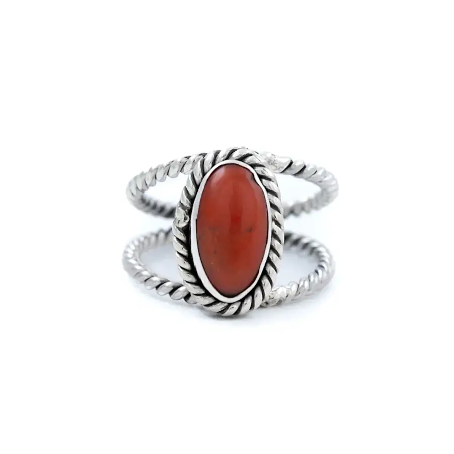 Bright Red Coral Ring - Kingdom Jewelry