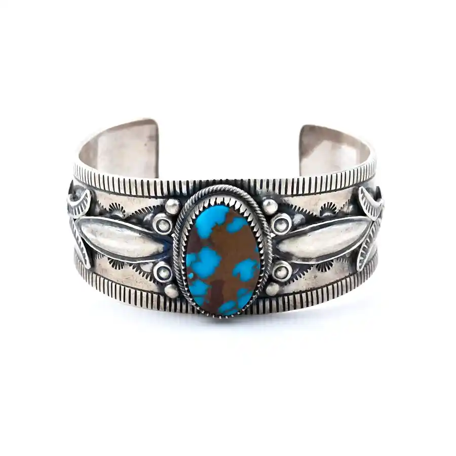 Chocolatey Egyptian Turquoise Cuff - Kingdom Jewelry