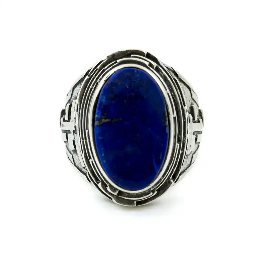 "Fractal" Ring with Lapis - Kingdom Jewelry