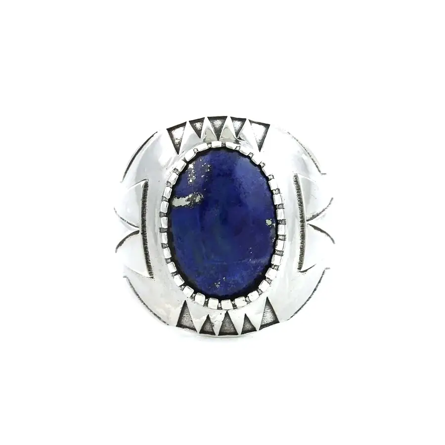 Geometric "Delta Δ" Ring x Lapis Lazuli by Kingdom - Kingdom Jewelry