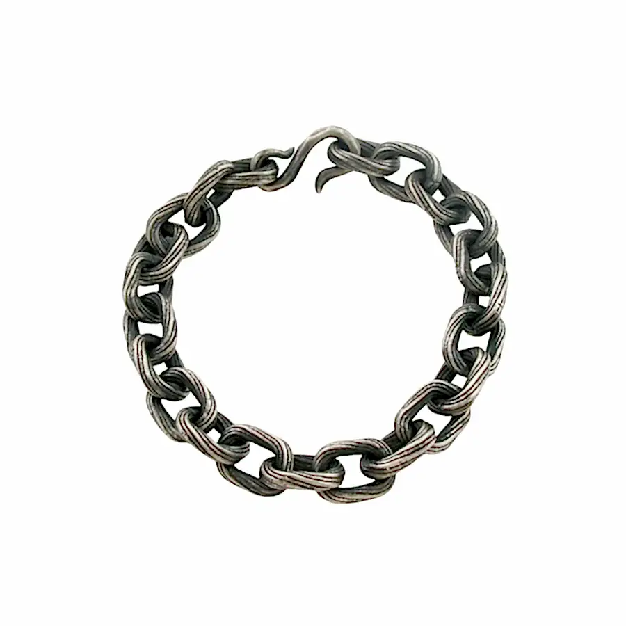 Handmade Oxidized Silver Chain Bracelet - Kingdom Jewelry