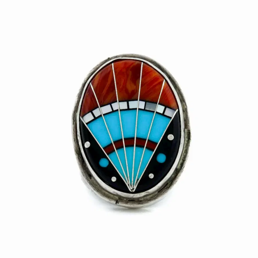 Multi-Stone Mosaic Zuni Inlay Ring - Kingdom Jewelry