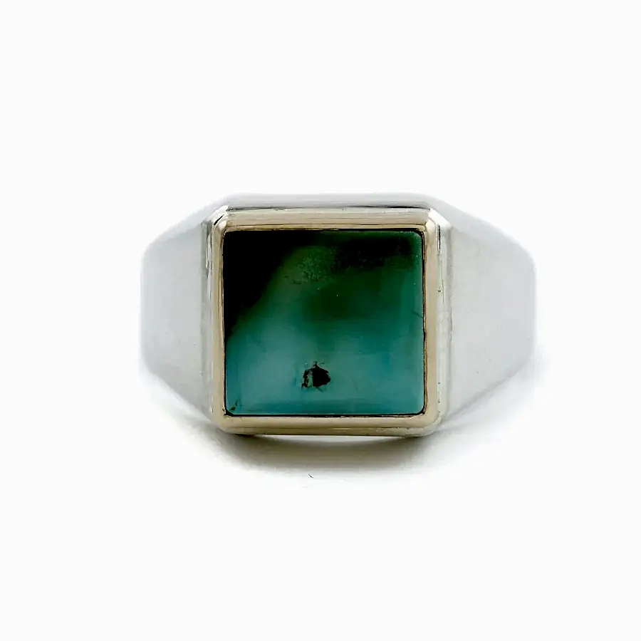 Royston Turquoise Inlay Signet Ring - Kingdom Jewelry