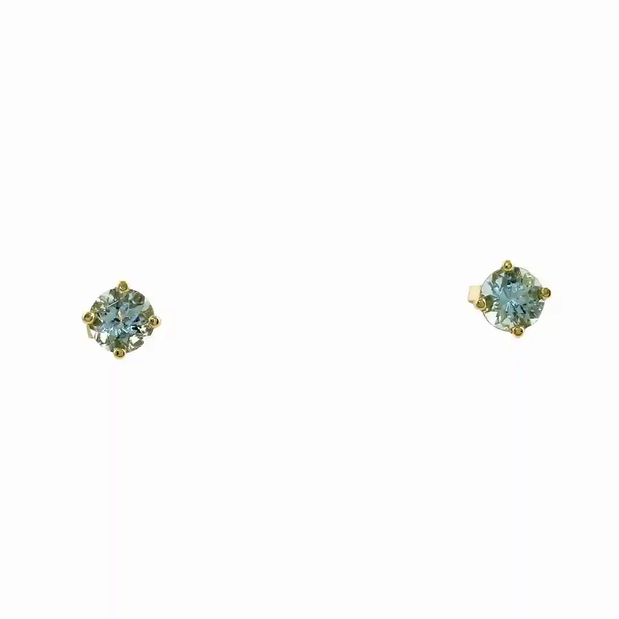 Serene Aquamarine 14k Gold Studs - Kingdom Jewelry
