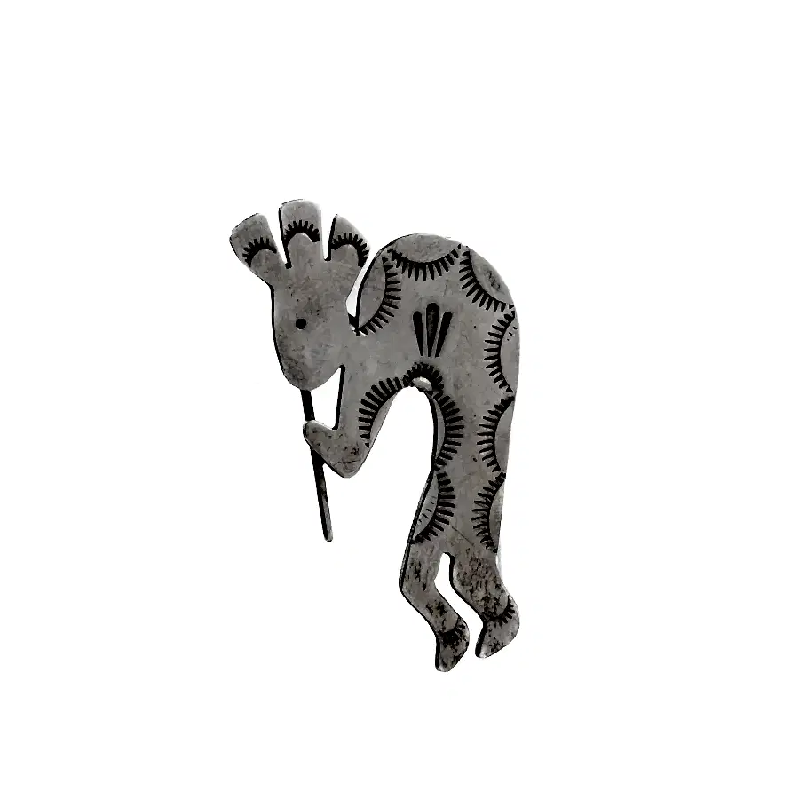 Silver Kokopelli Pin - Kingdom Jewelry