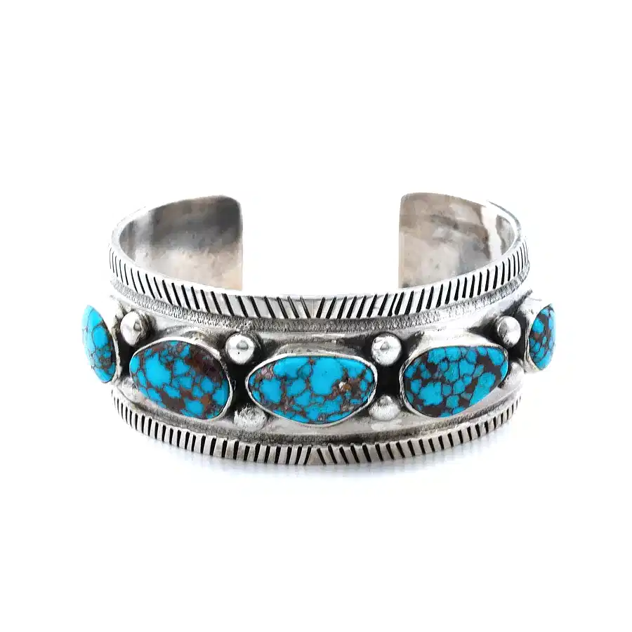 Snowhawk 43ct Egyptian Turquoise Cuff - Kingdom Jewelry