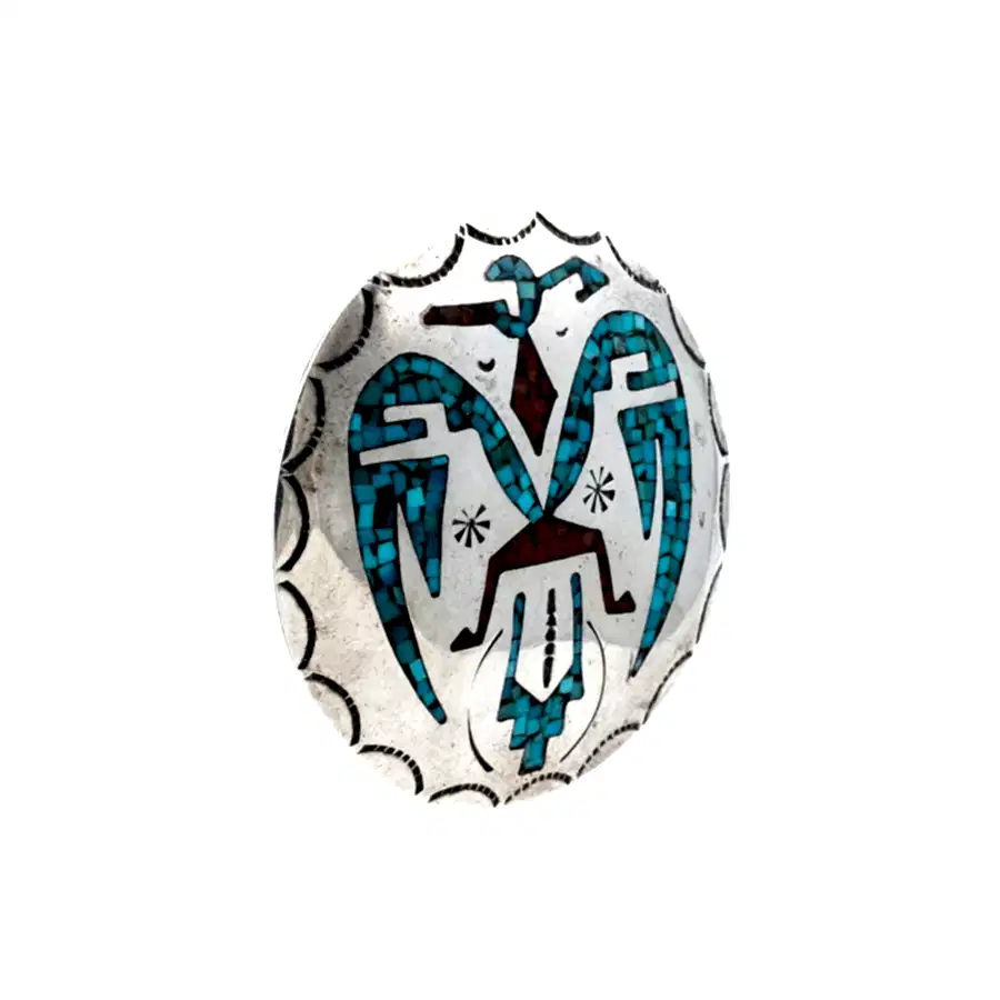 Thunderbird Navajo Chip Inlay Pin - Kingdom Jewelry
